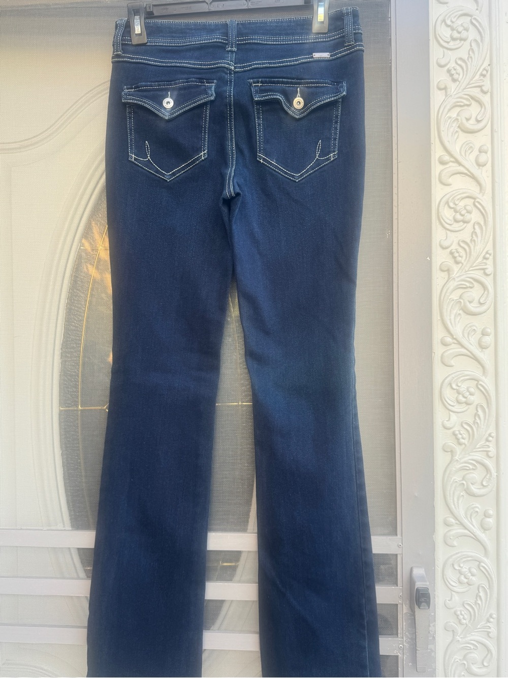 INC International Concepts Dark Blue Wide Leg Jeans with Flap Pockets